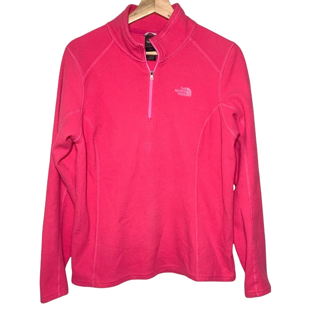 The North Face Pink Fleece Half Zip Pullover Sweater Long Sleeve Jacket Large
